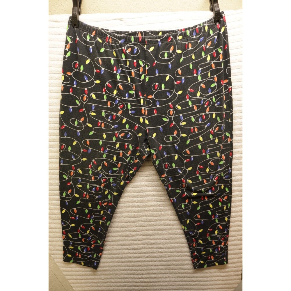 Womens 4X Christmas Lights Pajama Bottoms Multicolor Faded Glory 26w - 28w